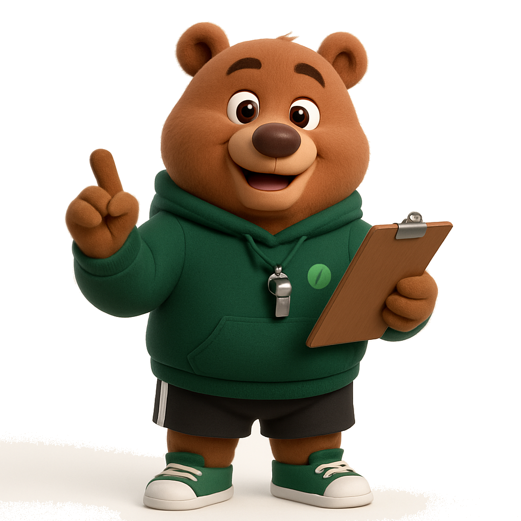 Coach Bruno, der Fitness-Bär
